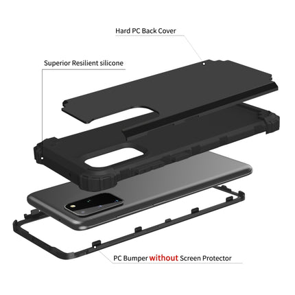 For Samsung Galaxy Note20 Ultra PC + Silicone Three-piece Shockproof Protection Case(Black)-garmade.com