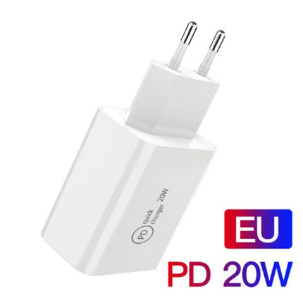 SDC-20W 2 in 1 PD 20W USB-C / Type-C Travel Charger + 3A PD3.0 USB-C / Type-C to 8 Pin Fast Charge Data Cable Set, Cable Length: 2m, EU Plug-garmade.com