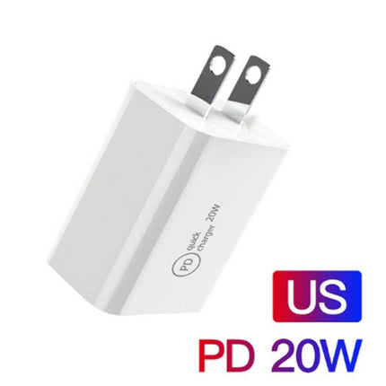 SDC-20W 2 in 1 PD 20W USB-C / Type-C Travel Charger + 3A PD3.0 USB-C / Type-C to 8 Pin Fast Charge Data Cable Set, Cable Length: 2m, US Plug-garmade.com