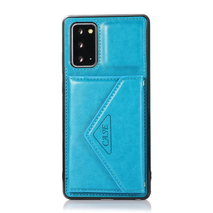 For Samsung Galaxy Note20 Ultra Multi-functional Cross-body Card Bag TPU+PU Back Cover Case with Holder & Card Slot & Wallet(Blue)-garmade.com
