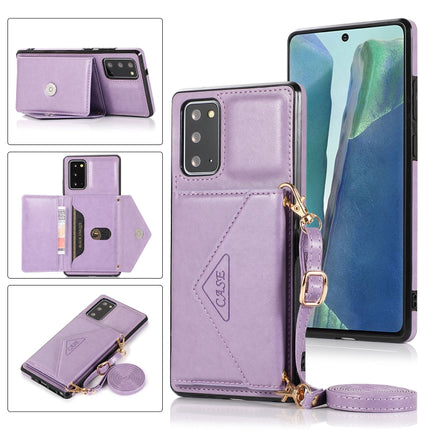 For Samsung Galaxy Note20 Ultra Multi-functional Cross-body Card Bag TPU+PU Back Cover Case with Holder & Card Slot & Wallet(Purple)-garmade.com