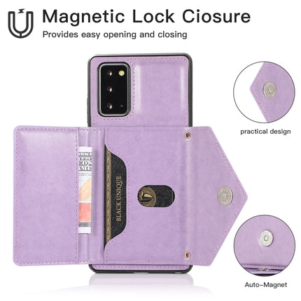 For Samsung Galaxy Note20 Ultra Multi-functional Cross-body Card Bag TPU+PU Back Cover Case with Holder & Card Slot & Wallet(Purple)-garmade.com