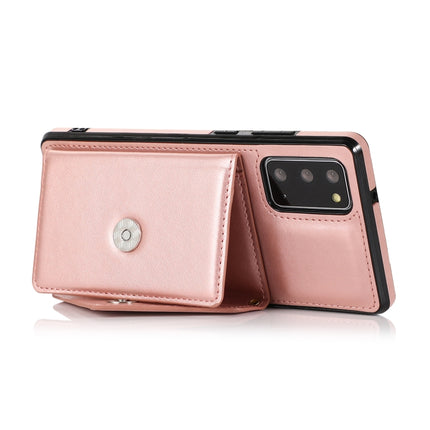 For Samsung Galaxy Note20 Ultra Multi-functional Cross-body Card Bag TPU+PU Back Cover Case with Holder & Card Slot & Wallet(Rose Gold)-garmade.com