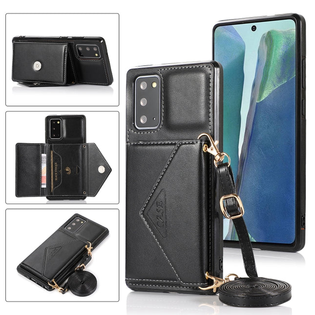 For Samsung Galaxy Note20 Multi-functional Cross-body Card Bag TPU+PU Back Cover Case with Holder & Card Slot & Wallet(Black)-garmade.com