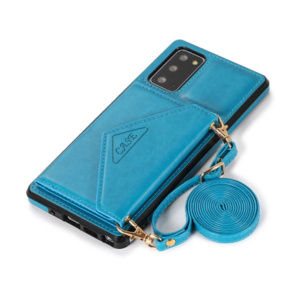 For Samsung Galaxy Note20 Multi-functional Cross-body Card Bag TPU+PU Back Cover Case with Holder & Card Slot & Wallet(Blue)-garmade.com