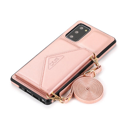 For Samsung Galaxy S20 Ultra Multi-functional Cross-body Card Bag TPU+PU Back Cover Case with Holder & Card Slot & Wallet(Rose Gold)-garmade.com