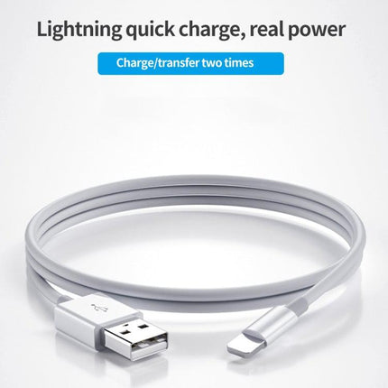 XJ-018 3A USB Male to 8 Pin Male Fast Charging Data Cable, Length: 2m-garmade.com