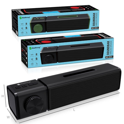 New Rixing NR4023 TWS Wireless Stereo Bluetooth Speaker, Support TF Card & MP3 & FM & Hands-free Call & 3.5mm AUX(Red)-garmade.com