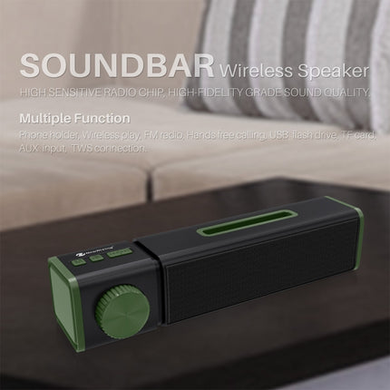 New Rixing NR4023 TWS Wireless Stereo Bluetooth Speaker, Support TF Card & MP3 & FM & Hands-free Call & 3.5mm AUX(Green)-garmade.com
