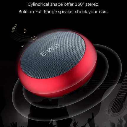 EWA A110 IPX5 Waterproof Portable Mini Metal Wireless Bluetooth Speaker Supports 3.5mm Audio & 32GB TF Card & Calls(Red)-garmade.com