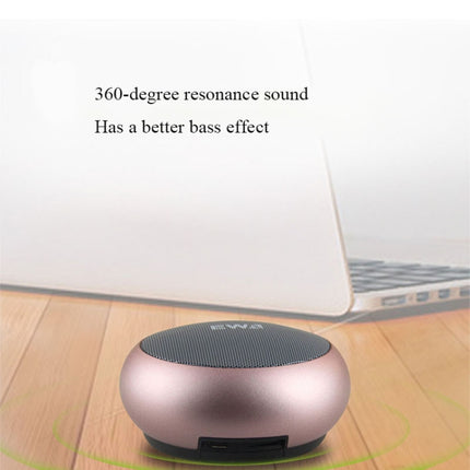 EWA A110 IPX5 Waterproof Portable Mini Metal Wireless Bluetooth Speaker Supports 3.5mm Audio & 32GB TF Card & Calls(Gold)-garmade.com