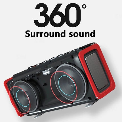 T&G TG174 TWS Mmirror Bluetooth Speaker, Support Alarm Clock / Time & Temperature Display / Micro SD Card / FM / MP3(Black)-garmade.com