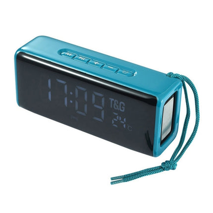 T&G TG174 TWS Mmirror Bluetooth Speaker, Support Alarm Clock / Time & Temperature Display / Micro SD Card / FM / MP3(Green)-garmade.com