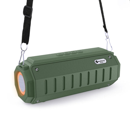 NewRixing NR-905 TWS Portable Bluetooth Speaker with Flashlight, Support TF Card / FM / 3.5mm AUX / U Disk / Hands-free Call(Green)-garmade.com