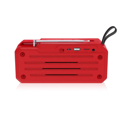 NewRixing NR4018FM TWS Portable Stereo Bluetooth Speaker, Support TF Card / FM / 3.5mm AUX / U Disk / Hands-free Call(Red)-garmade.com