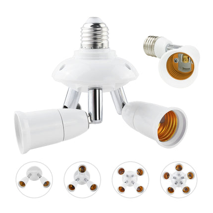 E27 to E27 Splitter Adjustable LED Light Bulb Holder Adapter Converter Socket Light Bulb Holder, type:2 In 1-garmade.com