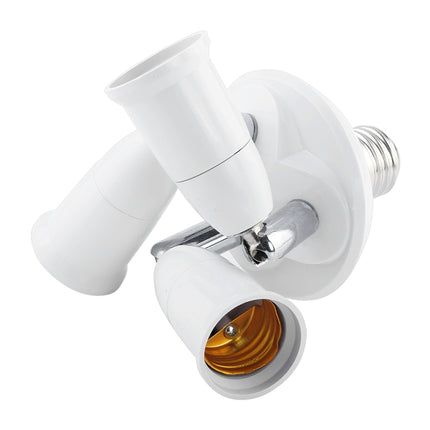 E27 to E27 Splitter Adjustable LED Light Bulb Holder Adapter Converter Socket Light Bulb Holder, type:3 In 1-garmade.com