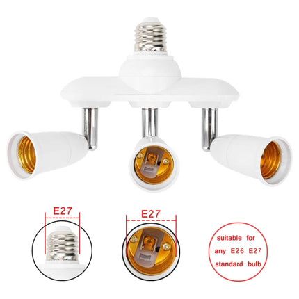 1 to 4 E27 to E27 Socket Distributor Adjustable Converter E27 LED Bulb Holder(4 in 1)-garmade.com