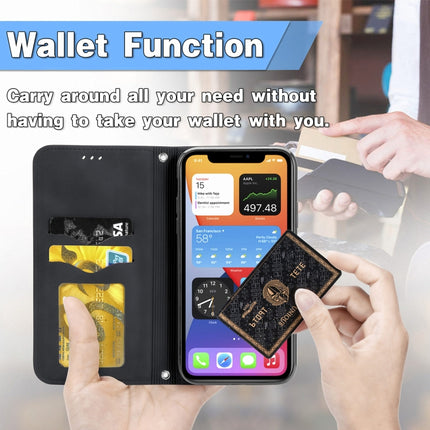 Retro Skin Feel Business Magnetic Horizontal Flip Leather Case with Holder & Card Slots & Wallet & Photo Frame For iPhone 12 Pro Max(Black)-garmade.com