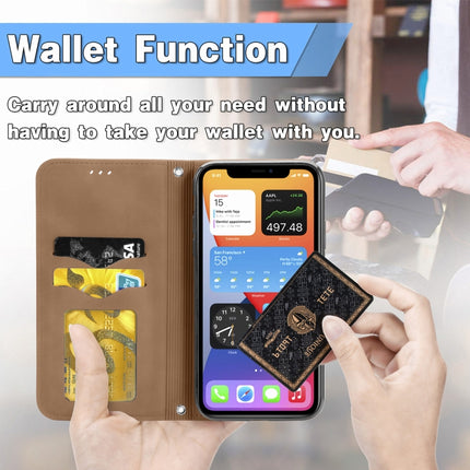 Retro Skin Feel Business Magnetic Horizontal Flip Leather Case with Holder & Card Slots & Wallet & Photo Frame For iPhone 12 Pro Max(Brwon)-garmade.com