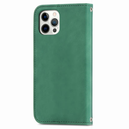 Retro Skin Feel Business Magnetic Horizontal Flip Leather Case with Holder & Card Slots & Wallet & Photo Frame For iPhone 12 Pro Max(Green)-garmade.com