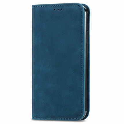 Retro Skin Feel Business Magnetic Horizontal Flip Leather Case with Holder & Card Slots & Wallet & Photo Frame For iPhone 12 / 12 Pro(Blue)-garmade.com
