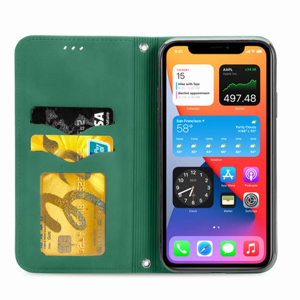 Retro Skin Feel Business Magnetic Horizontal Flip Leather Case with Holder & Card Slots & Wallet & Photo Frame (Green)-garmade.com