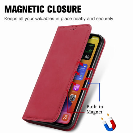 Retro Skin Feel Business Magnetic Horizontal Flip Leather Case with Holder & Card Slots & Wallet & Photo Frame (Red)-garmade.com