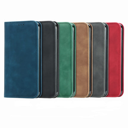 Retro Skin Feel Business Magnetic Horizontal Flip Leather Case with Holder & Card Slots & Wallet & Photo Frame (Grey)-garmade.com