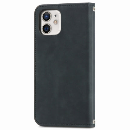 Retro Skin Feel Business Magnetic Horizontal Flip Leather Case with Holder & Card Slots & Wallet & Photo Frame For iPhone 12 mini(Black)-garmade.com
