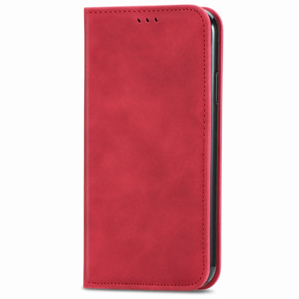 Retro Skin Feel Business Magnetic Horizontal Flip Leather Case with Holder & Card Slots & Wallet & Photo Frame For iPhone 12 mini(Red)-garmade.com