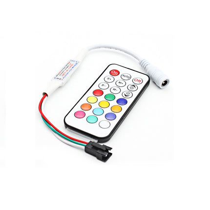 RGB LED Controller with 21-keys RF Remote Controller for WS2812B WS2811 LED Strip-garmade.com