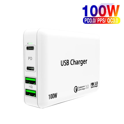 PD 65W Dual USB-C / Type-C + Dual USB 4-port Charger with Power Cable for Apple / Huawei / Samsung Laptop EU Plug-garmade.com