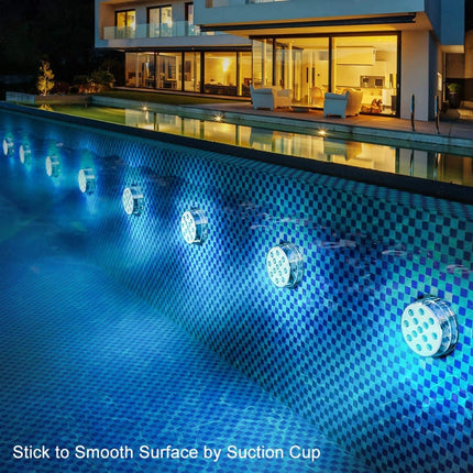 16 Colors 13 LEDs Underwater Light Swimming Pool Diving Light Dimmable Suction Cup Underwater Lamp-garmade.com