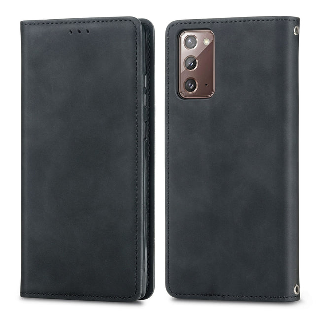 For Samsung Galaxy Note20 Retro Skin Feel Business Magnetic Horizontal Flip Leather Case with Holder & Card Slots & Wallet & Photo Frame(Black)-garmade.com