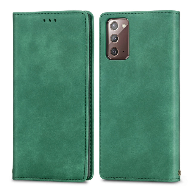 For Samsung Galaxy Note20 Retro Skin Feel Business Magnetic Horizontal Flip Leather Case with Holder & Card Slots & Wallet & Photo Frame(Green)-garmade.com