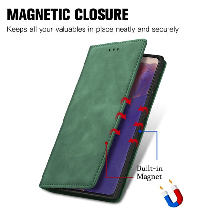 For Samsung Galaxy Note20 Retro Skin Feel Business Magnetic Horizontal Flip Leather Case with Holder & Card Slots & Wallet & Photo Frame(Green)-garmade.com