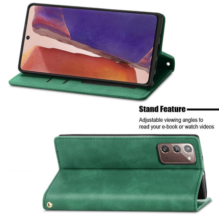For Samsung Galaxy Note20 Retro Skin Feel Business Magnetic Horizontal Flip Leather Case with Holder & Card Slots & Wallet & Photo Frame(Green)-garmade.com
