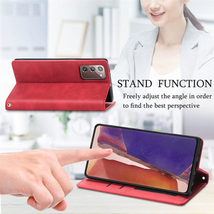 For Samsung Galaxy Note20 Retro Skin Feel Business Magnetic Horizontal Flip Leather Case with Holder & Card Slots & Wallet & Photo Frame(Red)-garmade.com