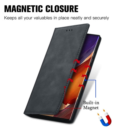 For Samsung Galaxy Note20 Ultra Retro Skin Feel Business Magnetic Horizontal Flip Leather Case with Holder & Card Slots & Wallet & Photo Frame(Black)-garmade.com