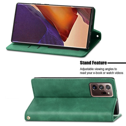 For Samsung Galaxy Note20 Ultra Retro Skin Feel Business Magnetic Horizontal Flip Leather Case with Holder & Card Slots & Wallet & Photo Frame(Green)-garmade.com