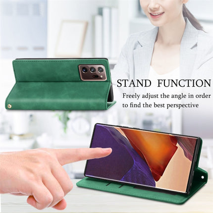 For Samsung Galaxy Note20 Ultra Retro Skin Feel Business Magnetic Horizontal Flip Leather Case with Holder & Card Slots & Wallet & Photo Frame(Green)-garmade.com