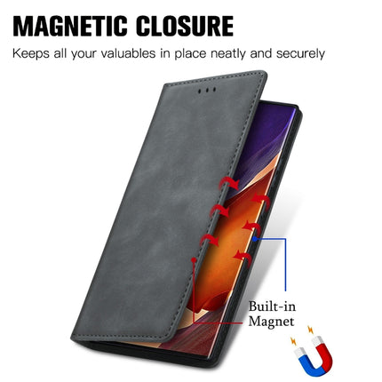 For Samsung Galaxy Note20 Ultra Retro Skin Feel Business Magnetic Horizontal Flip Leather Case with Holder & Card Slots & Wallet & Photo Frame(Grey)-garmade.com