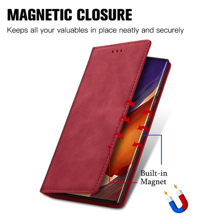 For Samsung Galaxy Note20 Ultra Retro Skin Feel Business Magnetic Horizontal Flip Leather Case with Holder & Card Slots & Wallet & Photo Frame(Red)-garmade.com