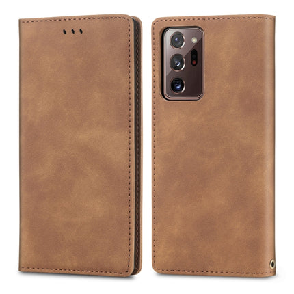 For Samsung Galaxy Note20 Ultra Retro Skin Feel Business Magnetic Horizontal Flip Leather Case with Holder & Card Slots & Wallet & Photo Frame(Brown)-garmade.com