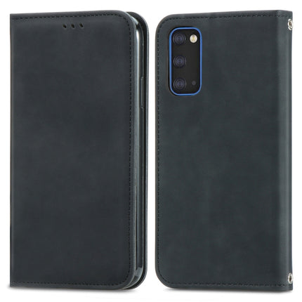 For Samsung Galaxy S20 Retro Skin Feel Business Magnetic Horizontal Flip Leather Case with Holder & Card Slots & Wallet & Photo Frame(Black)-garmade.com