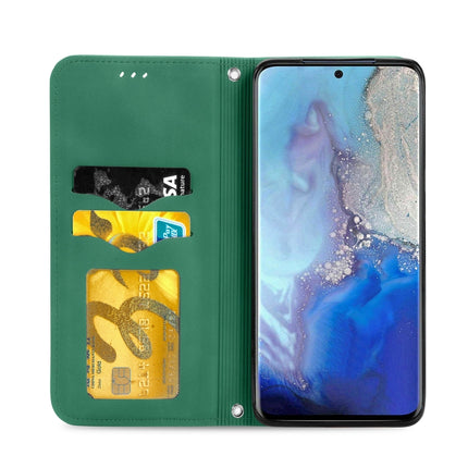 For Samsung Galaxy S20 Retro Skin Feel Business Magnetic Horizontal Flip Leather Case with Holder & Card Slots & Wallet & Photo Frame(Green)-garmade.com