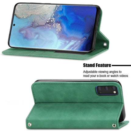 For Samsung Galaxy S20 Retro Skin Feel Business Magnetic Horizontal Flip Leather Case with Holder & Card Slots & Wallet & Photo Frame(Green)-garmade.com