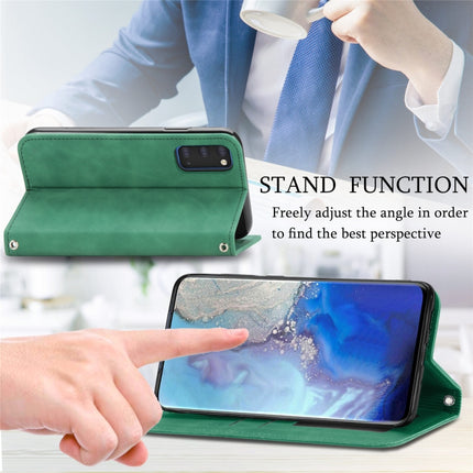 For Samsung Galaxy S20 Retro Skin Feel Business Magnetic Horizontal Flip Leather Case with Holder & Card Slots & Wallet & Photo Frame(Green)-garmade.com