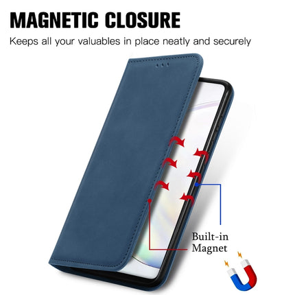For Samsung Galaxy S20 Retro Skin Feel Business Magnetic Horizontal Flip Leather Case with Holder & Card Slots & Wallet & Photo Frame(Blue)-garmade.com